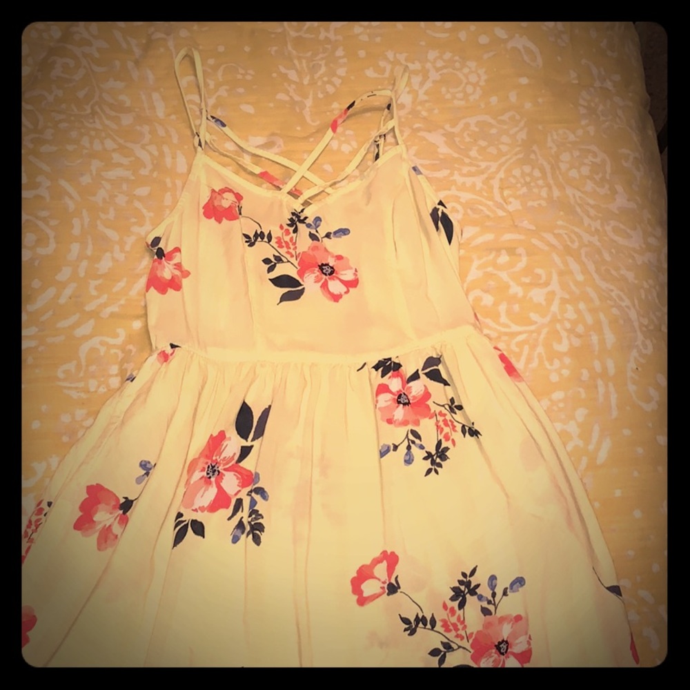 Yellow flower summer dress